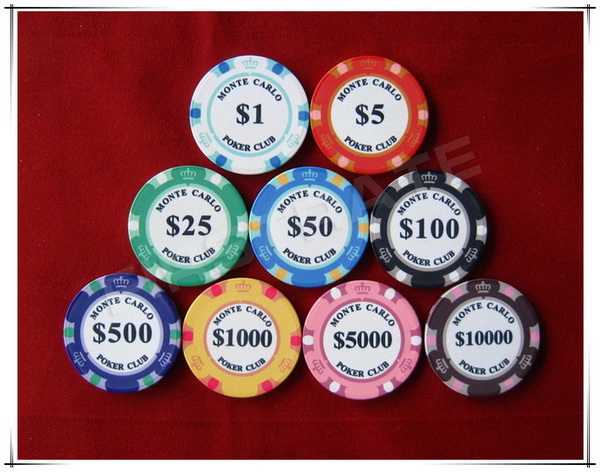 Ceramic Poker Chips Monte Carlo Poker Club Chips